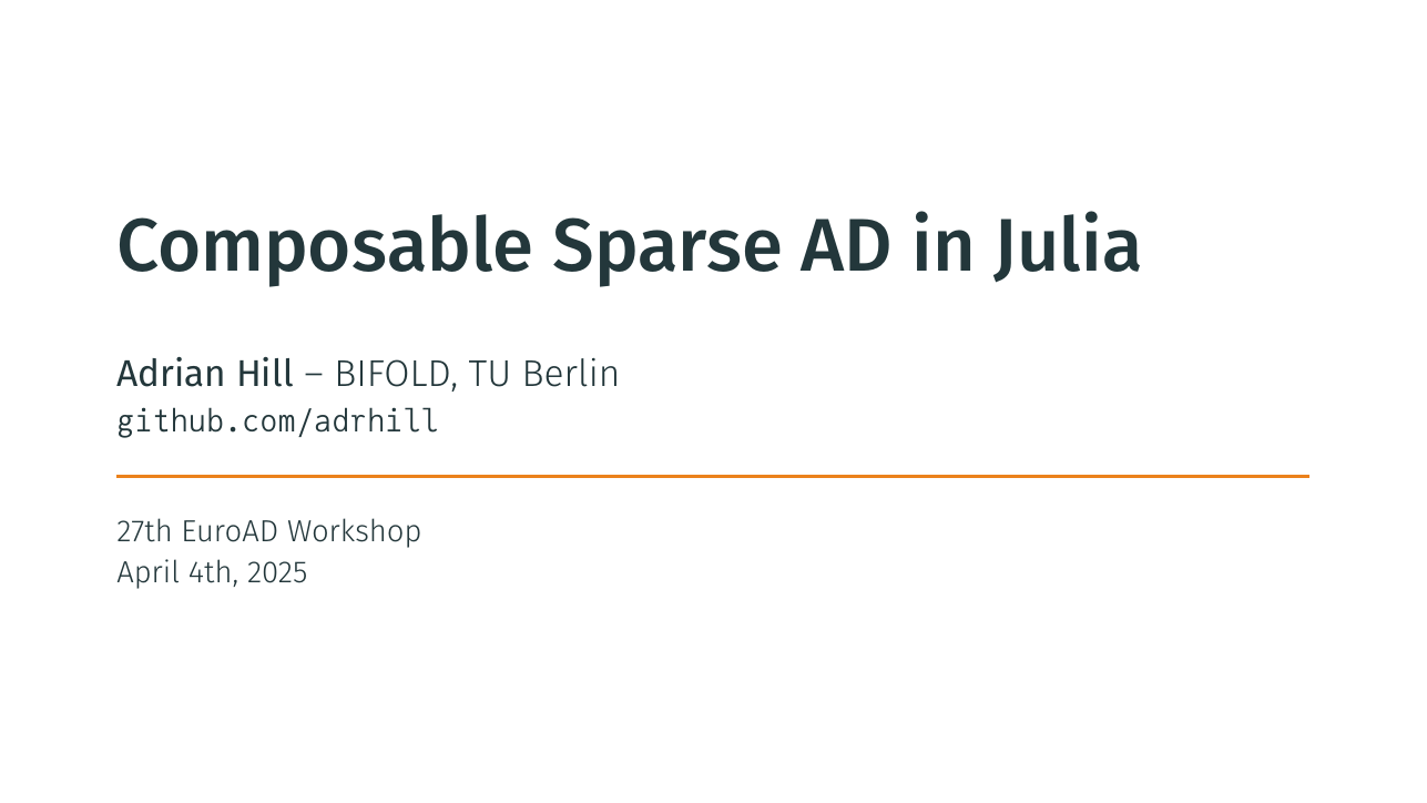 Title slide of last year's EuroAD talk